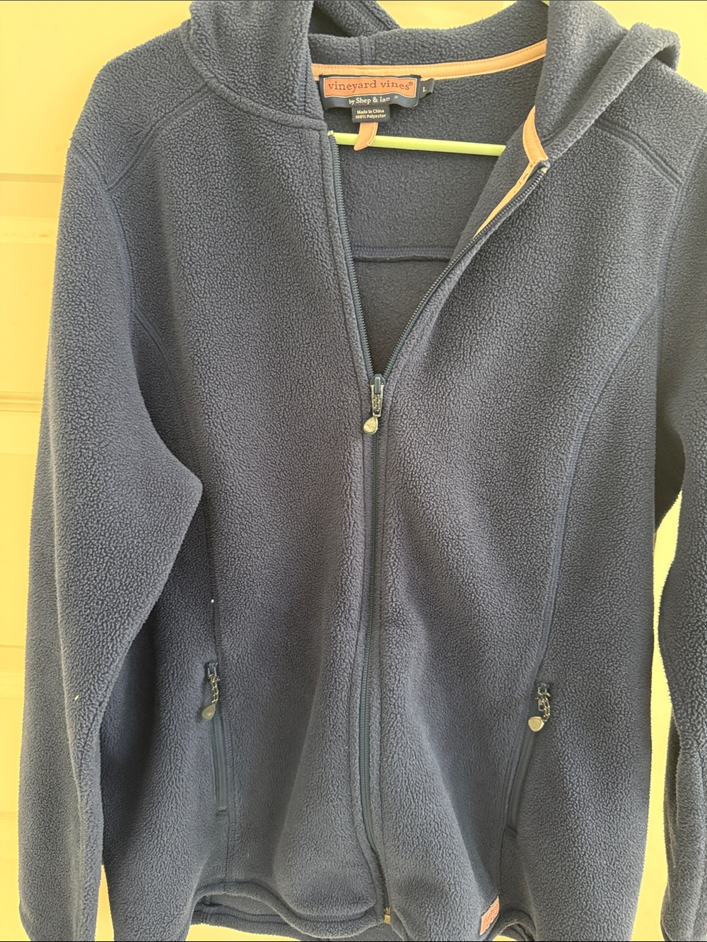 Vineyard Vines Navy Teddy Fleece Zip Hoodie